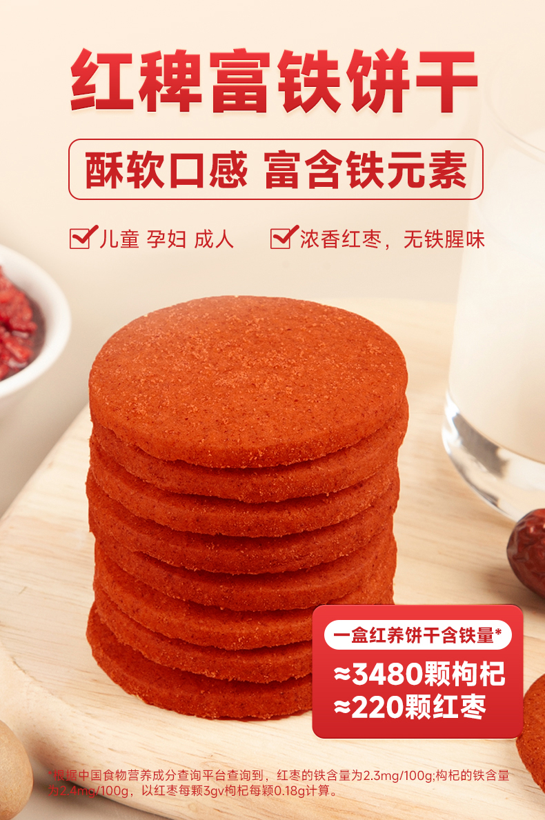 0糖紅稗富鐵餅干